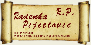 Radenka Pijetlović vizit kartica